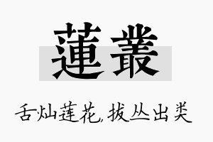 莲丛名字的寓意及含义