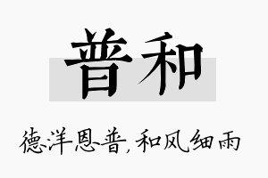 普和名字的寓意及含义