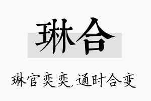 琳合名字的寓意及含义