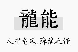 龙能名字的寓意及含义