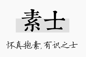 素士名字的寓意及含义