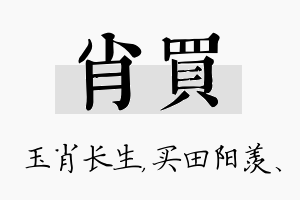 肖买名字的寓意及含义