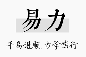 易力名字的寓意及含义