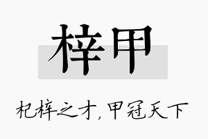 梓甲名字的寓意及含义