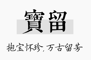 宝留名字的寓意及含义