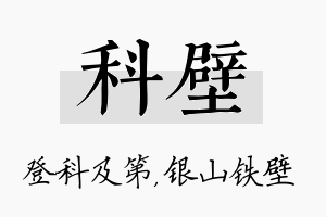 科壁名字的寓意及含义