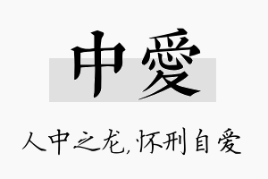 中爱名字的寓意及含义