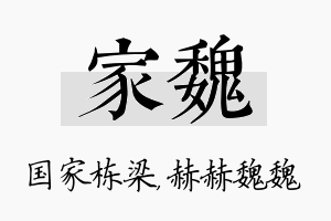 家魏名字的寓意及含义