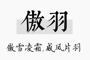 傲羽名字的寓意及含义