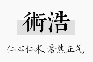 术浩名字的寓意及含义