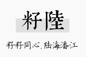 籽陆名字的寓意及含义