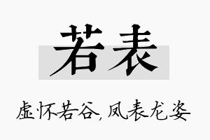 若表名字的寓意及含义