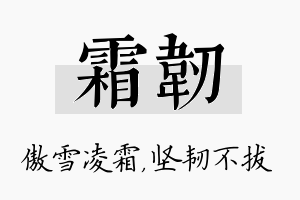 霜韧名字的寓意及含义