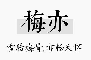 梅亦名字的寓意及含义