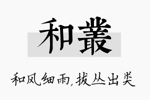 和丛名字的寓意及含义