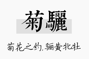 菊骊名字的寓意及含义