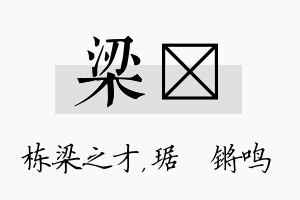 梁瑀名字的寓意及含义