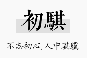 初骐名字的寓意及含义