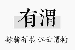 有渭名字的寓意及含义