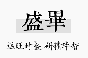 盛毕名字的寓意及含义