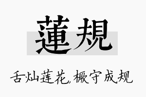 莲规名字的寓意及含义