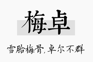 梅卓名字的寓意及含义