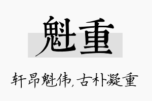 魁重名字的寓意及含义