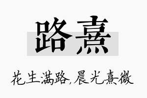 路熹名字的寓意及含义