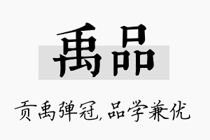 禹品名字的寓意及含义