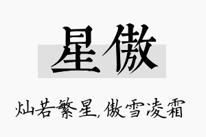 星傲名字的寓意及含义