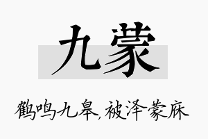 九蒙名字的寓意及含义