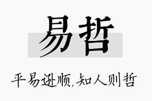 易哲名字的寓意及含义