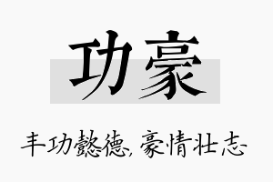 功豪名字的寓意及含义