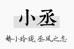 小丞名字的寓意及含义