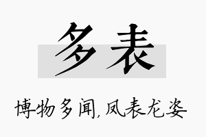 多表名字的寓意及含义