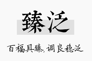 臻泛名字的寓意及含义