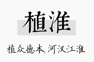 植淮名字的寓意及含义