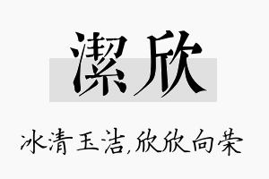 洁欣名字的寓意及含义