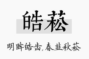 皓菘名字的寓意及含义