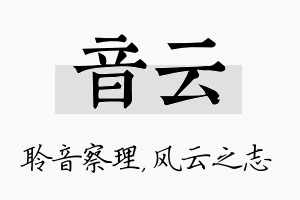 音云名字的寓意及含义