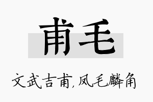 甫毛名字的寓意及含义