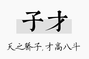 子才名字的寓意及含义