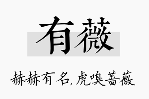 有薇名字的寓意及含义