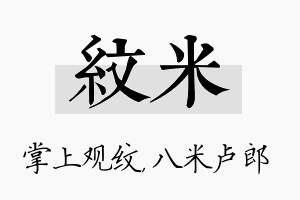 纹米名字的寓意及含义