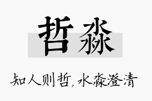 哲淼名字的寓意及含义