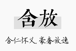 含放名字的寓意及含义