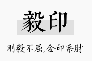 毅印名字的寓意及含义