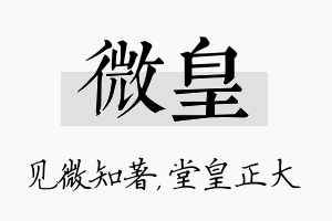 微皇名字的寓意及含义