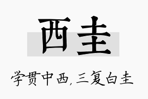 西圭名字的寓意及含义