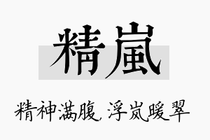 精岚名字的寓意及含义